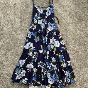 Lulu's Floral Blue and Purple Dress